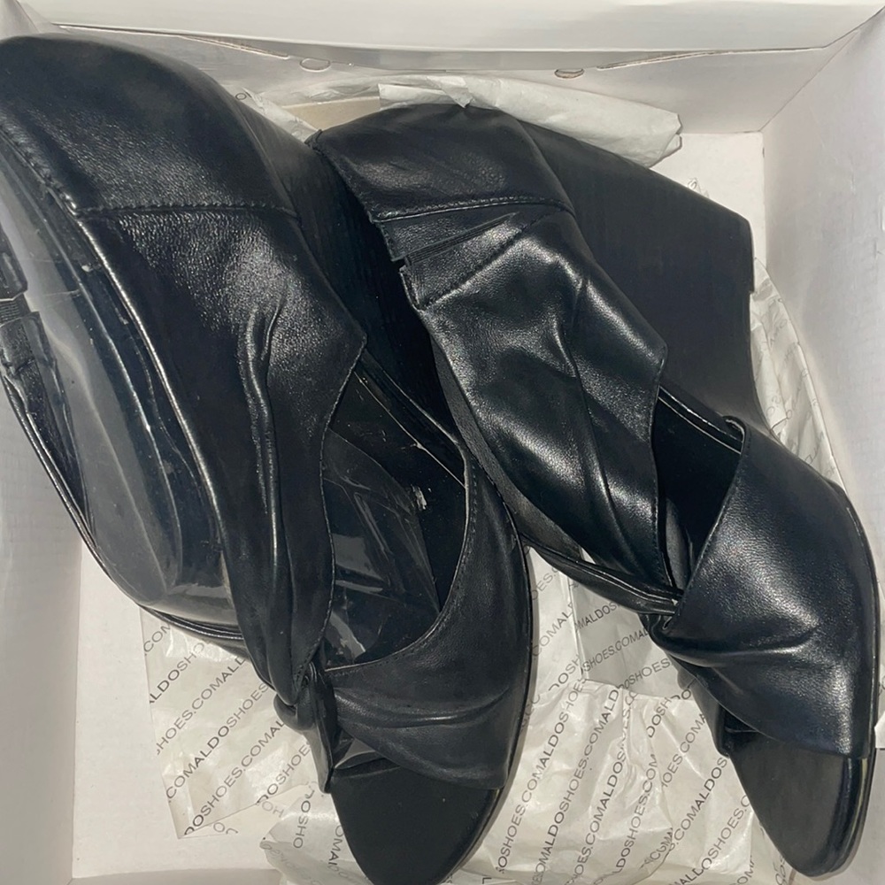 Aldo Alepin Wedge Open Toe Shoes 9 - Picture 11 of 12